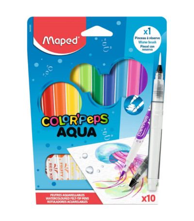 VILTSTIFTEN SET/10 + BRUSH COLOR'PEPS AQUAREL MAPED#844300-468311