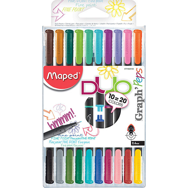 VILTSTIFTEN SET/10 + BRUSH COLOR'PEPS AQUAREL MAPED#844300-0