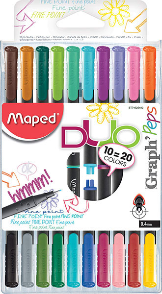 VILTSTIFTEN SET/10 + BRUSH COLOR'PEPS AQUAREL MAPED#844300-0