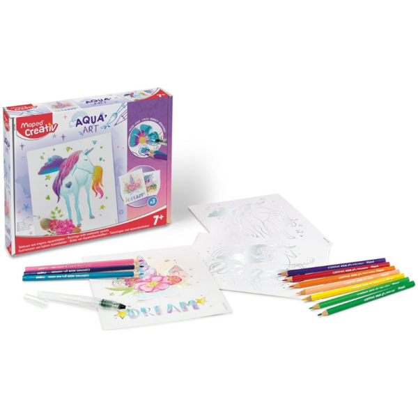 MAPED CREATIV 7+ AQUA'ART UNICORN WATERCOLORING SET #907048-0