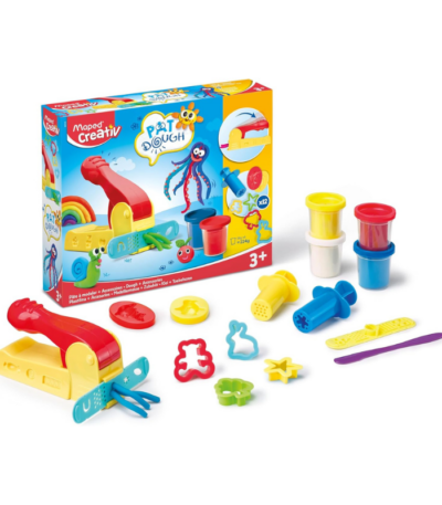 KLEISET - PAT DOUGH 4 KLEUREN + 12 ACCESSORIES MAPED#907215-0