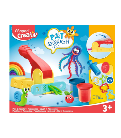 KLEISET - PAT DOUGH 4 KLEUREN + 12 ACCESSORIES MAPED#907215-468136