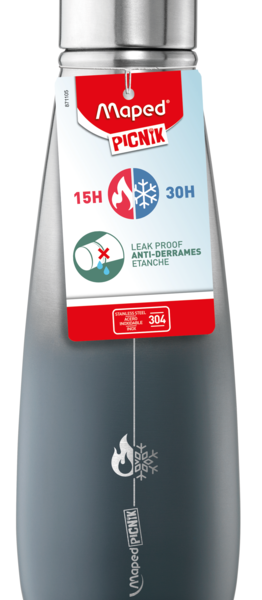 ADULT INSULATED BOTTLE 500ML GREY MAPED#871105-0