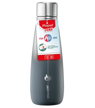 ADULT INSULATED BOTTLE 500ML GREY MAPED#871105-0