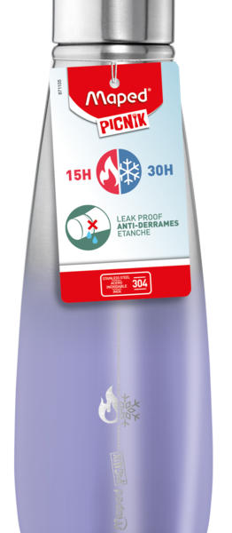 ADULT INSULATED BOTTLE 500ML PURPLE MAPED#871106-0