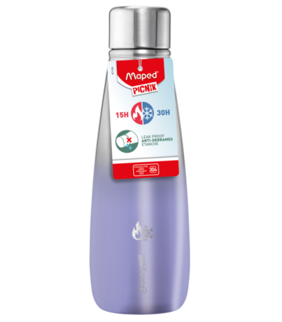 ADULT INSULATED BOTTLE 500ML PURPLE MAPED#871106-0