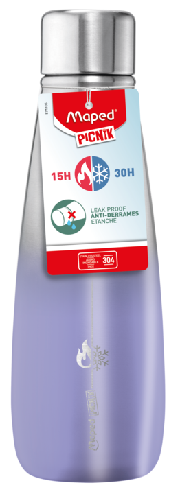 ADULT INSULATED BOTTLE 500ML PURPLE MAPED#871106-0