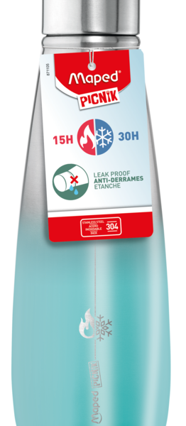 ADULT INSULATED BOTTLE 500ML TURQUOISE MAPED#871107-0