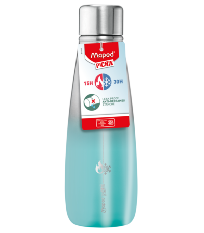 ADULT INSULATED BOTTLE 500ML TURQUOISE MAPED#871107-0