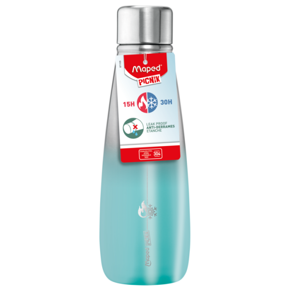 ADULT INSULATED BOTTLE 500ML TURQUOISE MAPED#871107-0