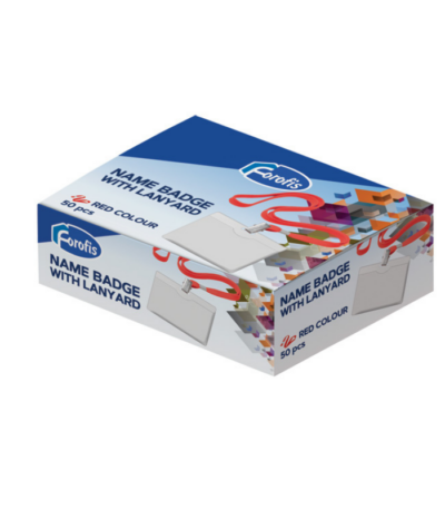 NAAMBADGE PLASTIC HOR. 90X57MM MET BLAUW KOORD CNTR#91635-467844