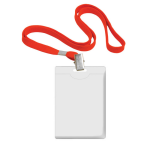 NAAMBADGE PLASTIC VERT. 90X58MM MET ROOD KOORD CNTR#91638-0