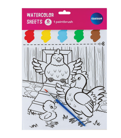 AQUAREL VELLEN 210X297MM MET PENSEEL CNTR#80274-0