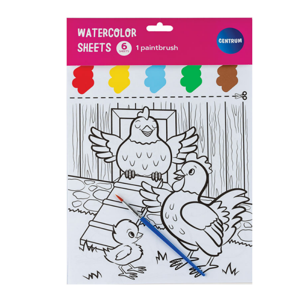 AQUAREL VELLEN 210X297MM MET PENSEEL CNTR#80274-0