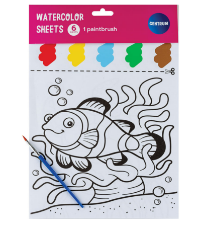 AQUAREL VELLEN 210X297MM MET PENSEEL CNTR#80274-467773