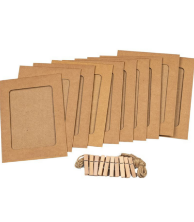 KRAFT PAPIEREN FOTOLIJST INCL TOUW & KNIJPERS CNTR#80276-467769