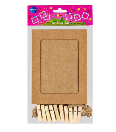 KRAFT PAPIEREN FOTOLIJST INCL TOUW & KNIJPERS CNTR#80276-0