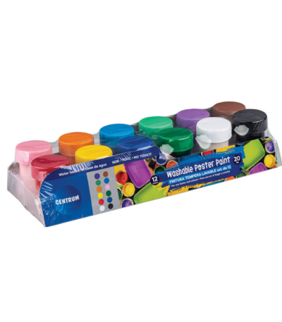 WASBARE VERF 12X20ML MET PENSEEL CNTR#80449-0