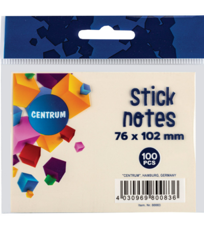 MEMOBLOK ZELFKLEVEND 76X102MM 100VL GEEL CNTR#80083-0