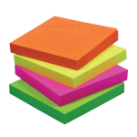 MEMOBLOK ZELFKLEVEND 76X76MM 80VL NEON CNTR#82210-467710