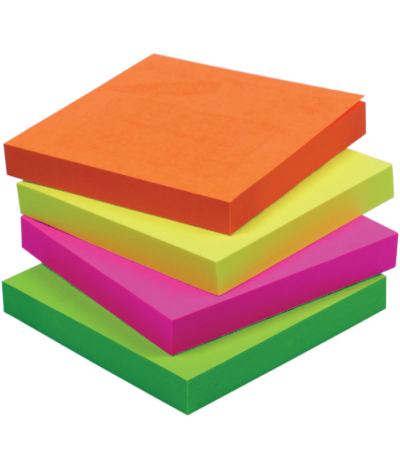 MEMOBLOK ZELFKLEVEND 76X76MM 80VL NEON CNTR#82210-467710