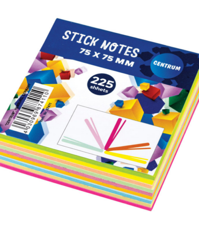 MEMOBLOK ZELFKLEVEND 75X75MM 225 VL NEON CNTR#87411-0