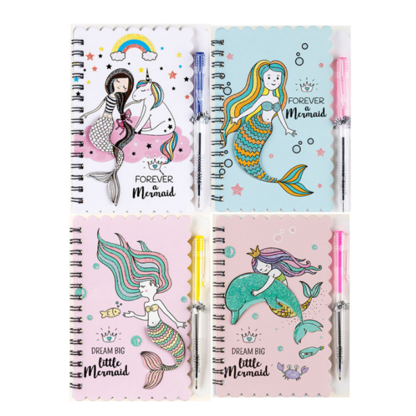 NOTITIEBOEK "MERMAID" 30-SH 140X103MM CNTR#81985-0
