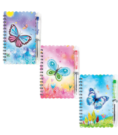 NOTITIEBOEK "BUTTERFLY" 30-SH 140X103MM CNTR#81986-0