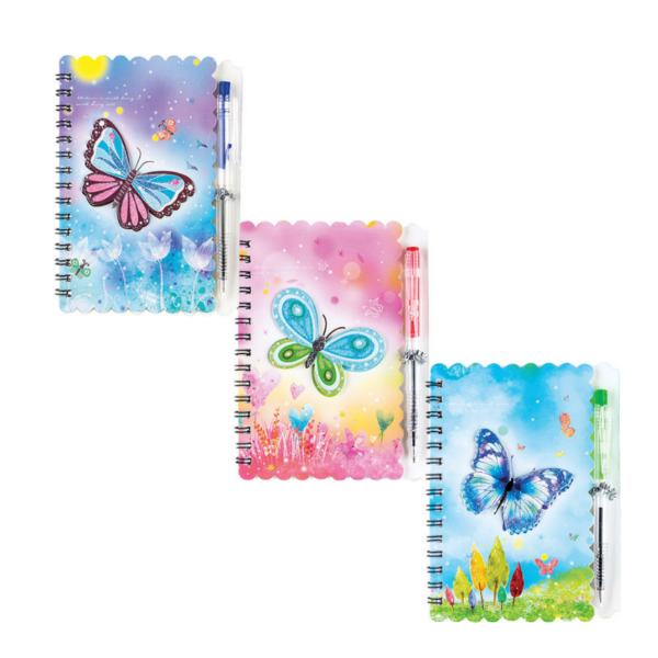 NOTITIEBOEK "BUTTERFLY" 30-SH 140X103MM CNTR#81986-0
