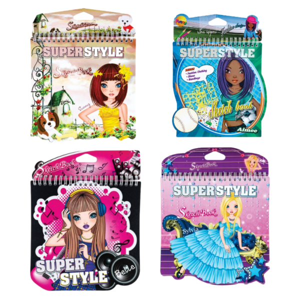 SCHETSBOEK MET STICKERS 18.5X18.5CM CNTR#89635-0