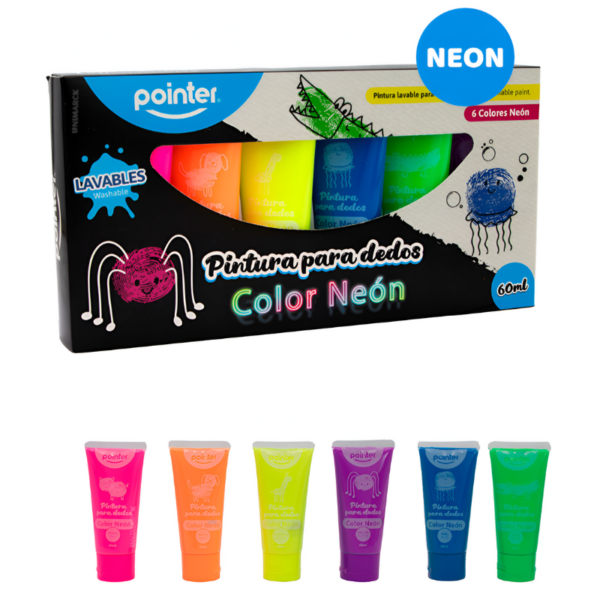 VINGERVERF "POINTER" NEON 6X60ML ARG#WCT-22123-N-0
