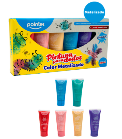 VINGERVERF "POINTER" METALLIC 6X60ML ARG#WCT-22123-M-0