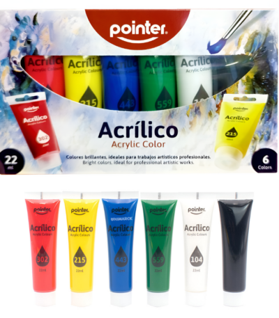 ACRYLVERF "POINTER" 6X22ML ARG#BAP-622-0