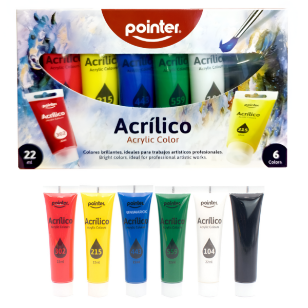 ACRYLVERF "POINTER" 6X22ML ARG#BAP-622-0