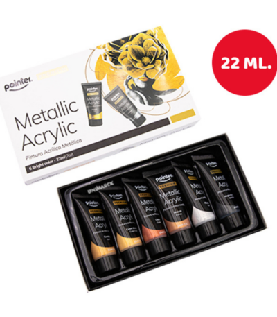 ACRYLVERF "POINTER" METALLIC 6X22ML ARG#AP-2280-M-0