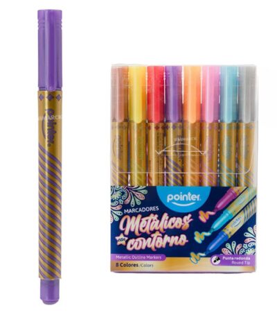 Marker Set Contour Goud 8 Kleuren "Pointer" ARG#SM-1910-G-0