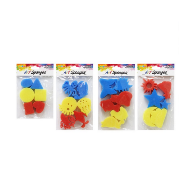 ART SPONGES 6PC 4ASSORTED UB#QA0533-0