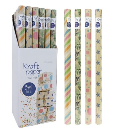 KRAFT PAPER ROLL PRNTD 3M 4ASS UB#YA0125-0