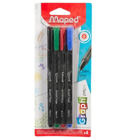 PEN FINELINER GRAPH'PEPS CLASSIC 4ASS. MAPED#749144-0