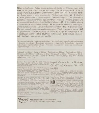 PEN FINELINER GRAPH'PEPS CLASSIC 4ASS. MAPED#749144-529485