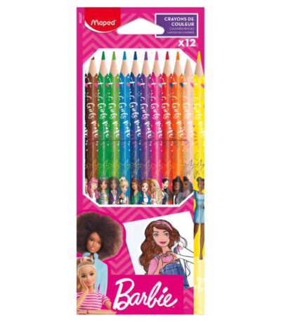KLEURPOTLODEN "BARBIE" SET/12 MAPED#862207-0
