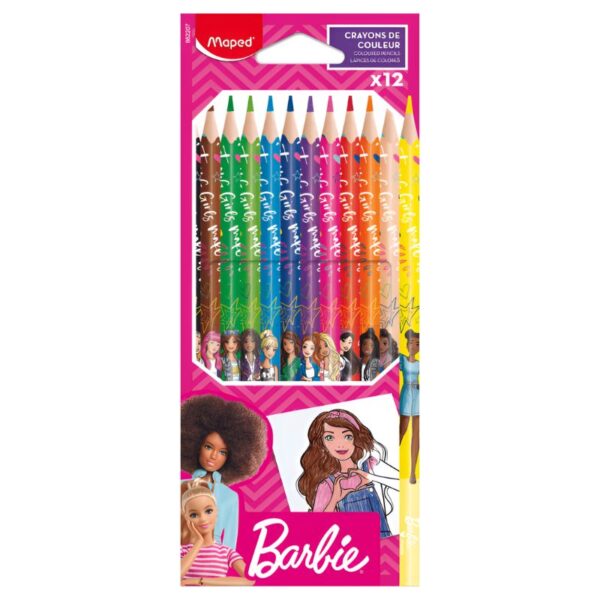 KLEURPOTLODEN "BARBIE" SET/12 MAPED#862207-0