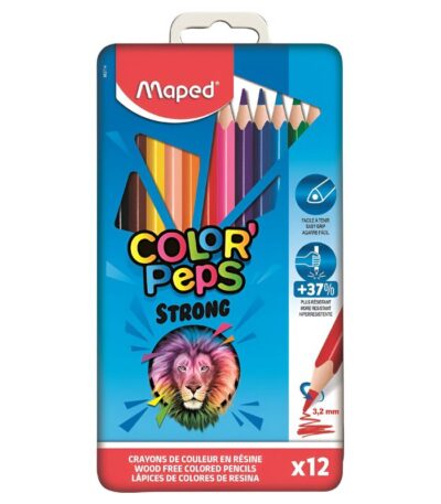KLEURPOTLODEN COLOR'PEPS STRONG SET/12 METALBOX MAPED#862714-0