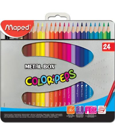 KLEURPOTLODEN COLOR'PEPS STAR SET/24 METAL BOX MAPED#832016-0