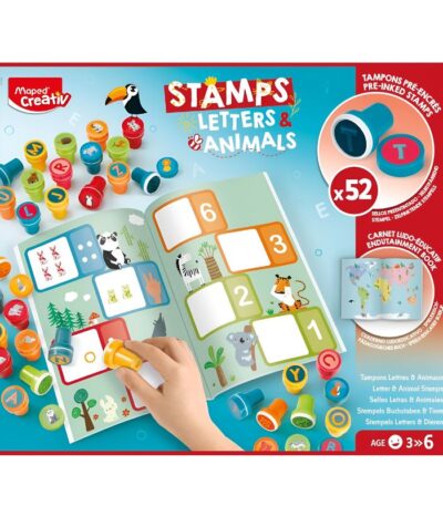 KNUTSELBOX CREATIV 3+ LETTERS & ANIMALS STAMPS MAPED#907060-529700
