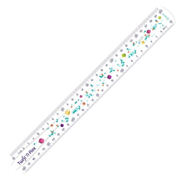 LINIAAL PLASTIEK 30CM TWISTNFLEX "PIXEL PARTY" MAPED#279318-0