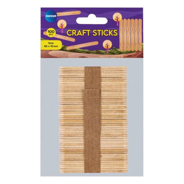 CRAFT STOKJES 65X100MM NATUREL PK/100 CNTR#81179-0