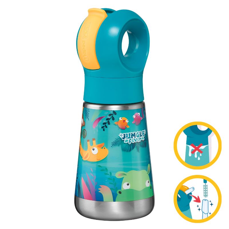 WATERFLES STAINLESS STEEL 350ML "JUNGLE FEVER" MAPED#873099-0 WATERFLES STAINLESS STEEL 350ML "JUNGLE FEVER" MAPED#873099-0