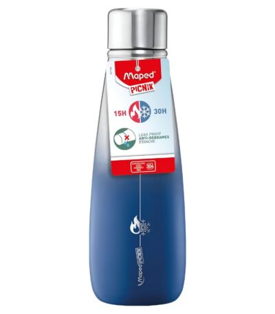 ADULT INSULATED BOTTLE 500ML BLUE MAPED#871103-0