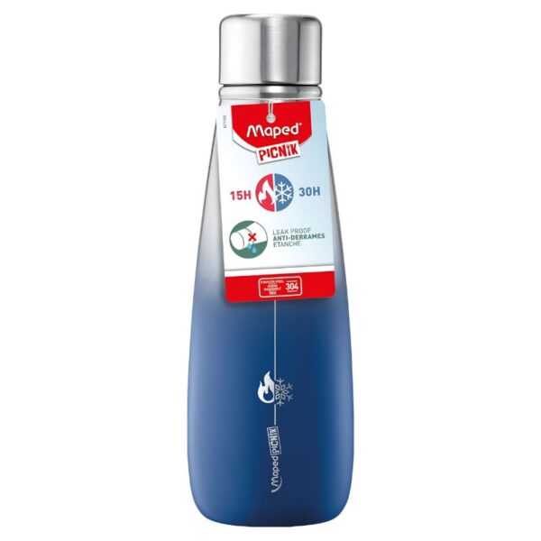 ADULT INSULATED BOTTLE 500ML BLUE MAPED#871103-0